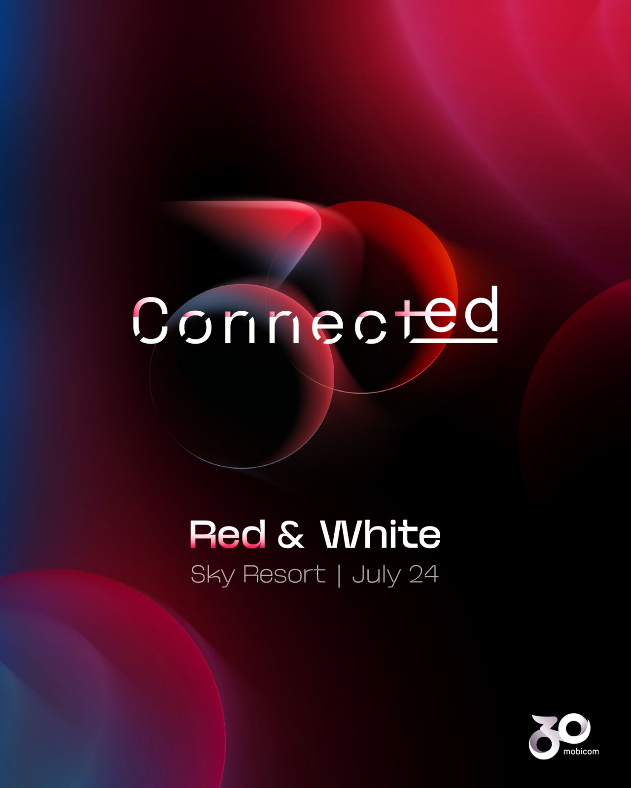 Connected 30 — Red & White key visual